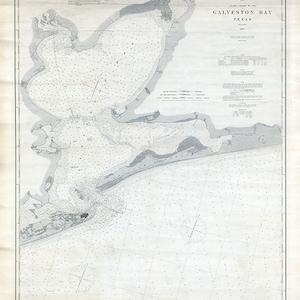 1885 Seekarte von Galveston Bay Texas