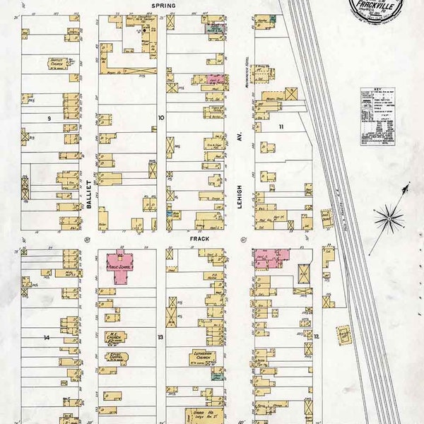 Map of Frackville Pa Etsy