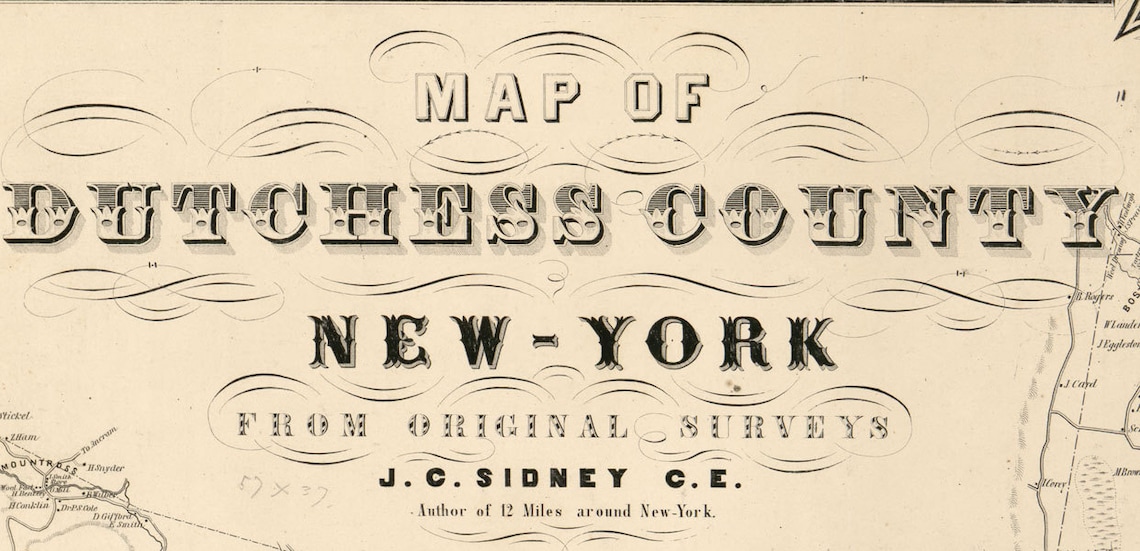 1850 Map of Dutchess County NY From Actual Surveys Etsy