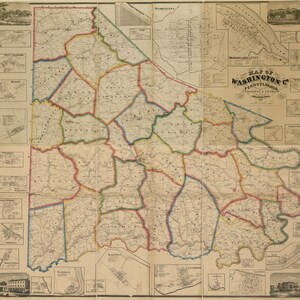 1861 Kaart van Washington County PA digitaal bestand