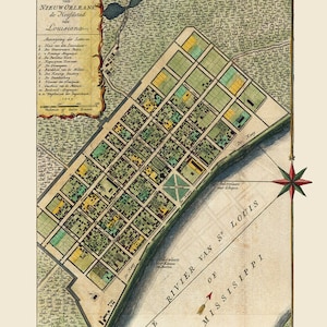 1769 Carte de la Nouvelle-Orléans en Louisiane