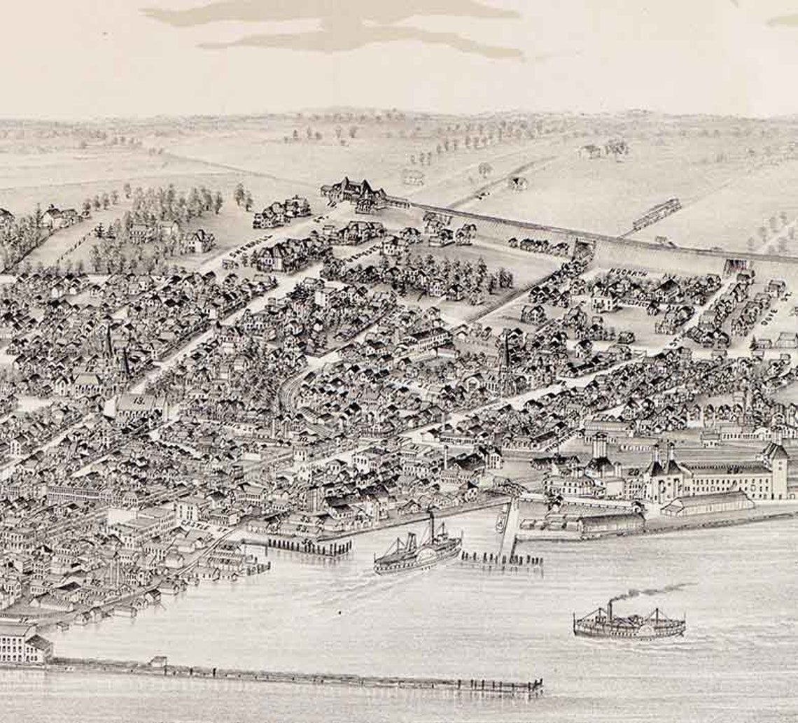1893 Panoramic Map of Geneva New York Etsy