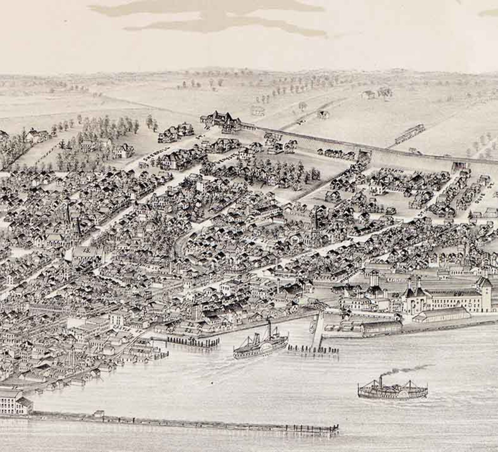 1893 Panoramic Map of Geneva New York Etsy