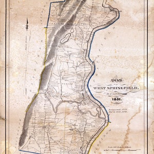 1831 Map of West Springfield Massachusetts