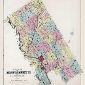 1871-Karte von Montgomery County, Pennsylvania