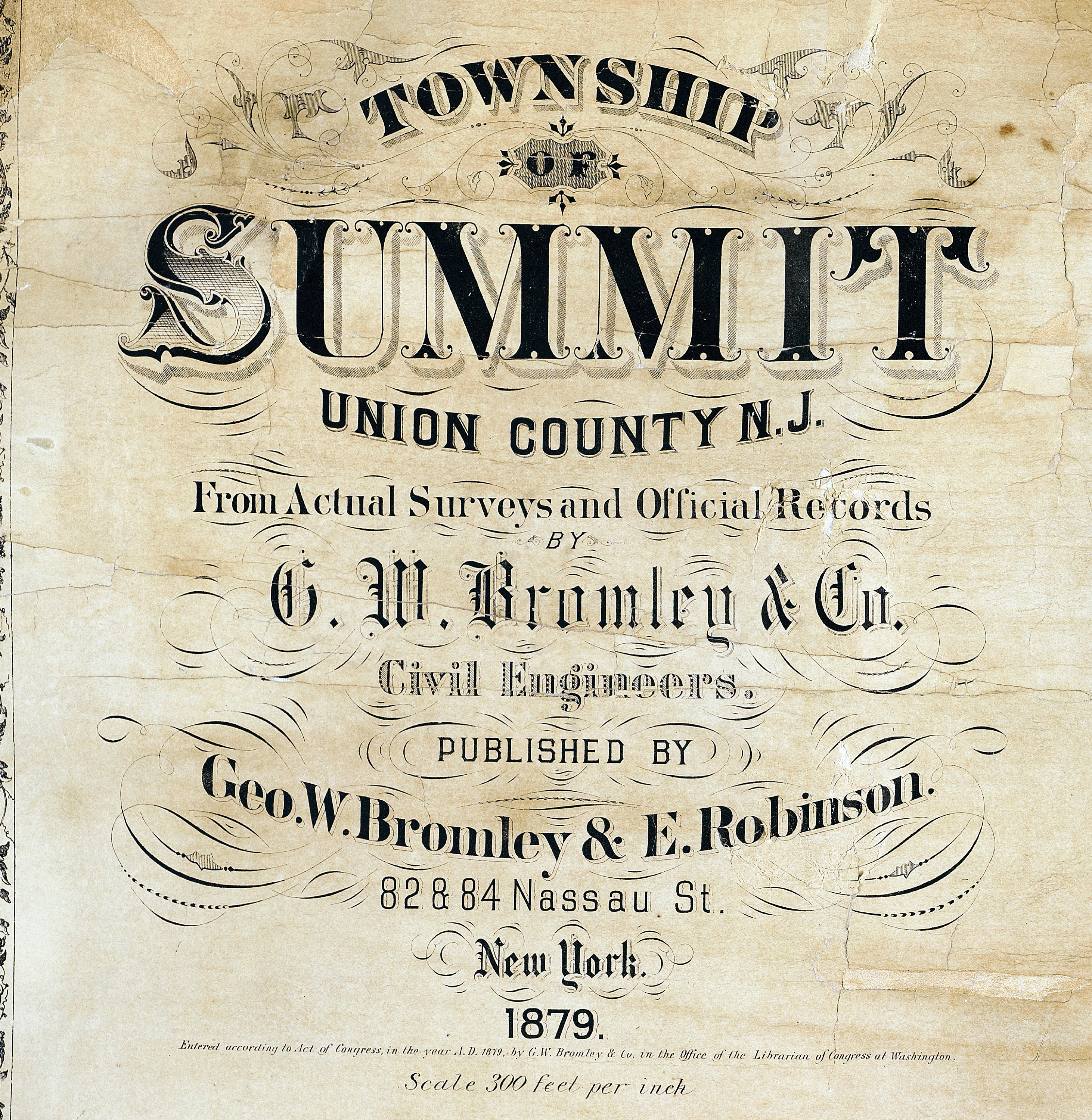 Summit Rd Union County 1879 Map of Summit Township Union County New Jersey - Etsy