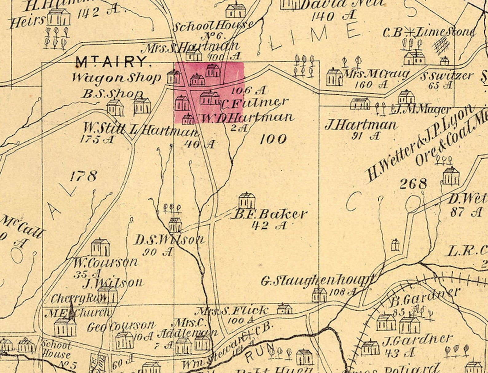1877 Map of Toby Township Clarion County Pennsylvania Etsy