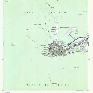 1943 Carte de Key West Quad en Floride