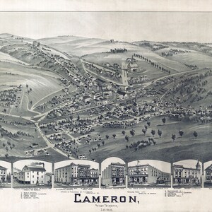 1899 Cameron West Virginia Panorama-Karte