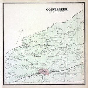 1865 Map of Gouverneur Township Saint Lawrence County New York