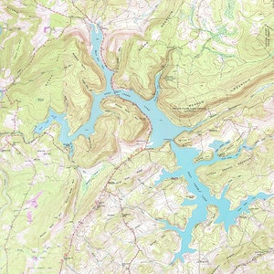 Topografische kaart Deep Creek Lake Maryland