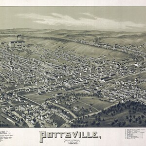 1889 Panorama-Karte von Pottsville, Pennsylvania