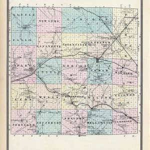 1878-Karte von Monroe County, Wisconsin