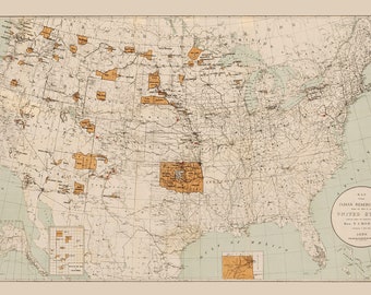 1888 Map of Indian Reservations - Il 340x270.4776040572 Ssjm