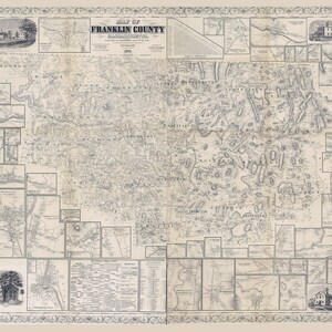 1858 Map of Franklin County Massachusetts