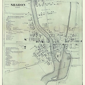 1860-Karte von Sharon Mercer County, Pennsylvania