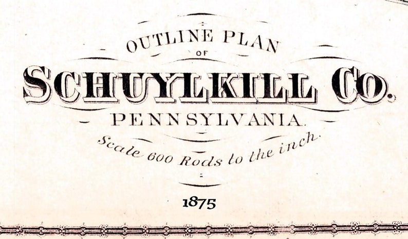 1875 Map of Schuylkill County Pennsylvania image 2