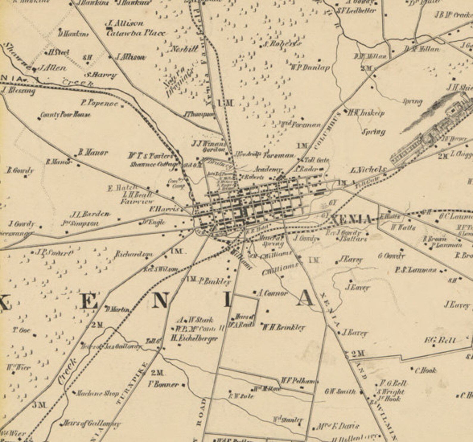 1855 Map of Greene County Ohio Xenia - Etsy