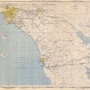Luftfahrtkarte von 1950 der Region San Diego