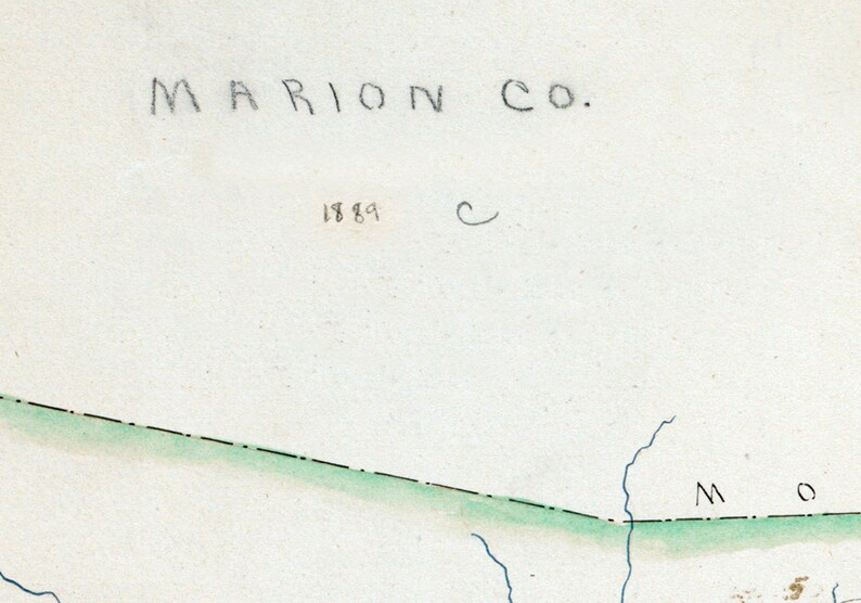 1889 Map of Marion County West Virginia Etsy