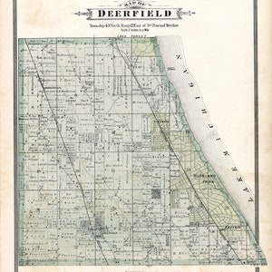 1885 Map of Deerfield Township Lake County Illinois