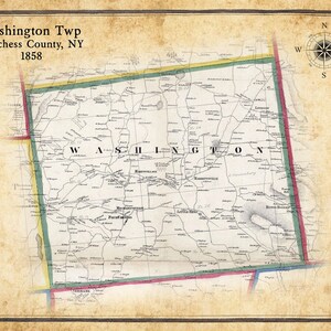1858-Karte von Washington Township Dutchess County New York