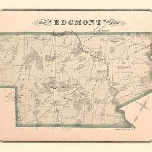1875 Map of Edgmont Township Delaware County Pennsylvania