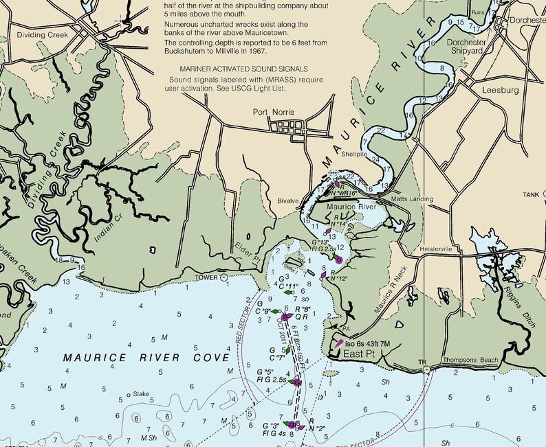 2018 Nautical Chart of the Delaware Bay Etsy