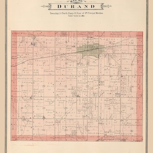 1886 Map of Durand Township Winnebago County Illinois