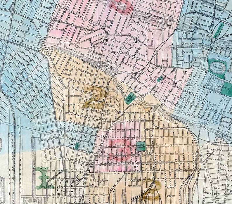 1879 Map of Jersey City Hudson County New Jersey Etsy