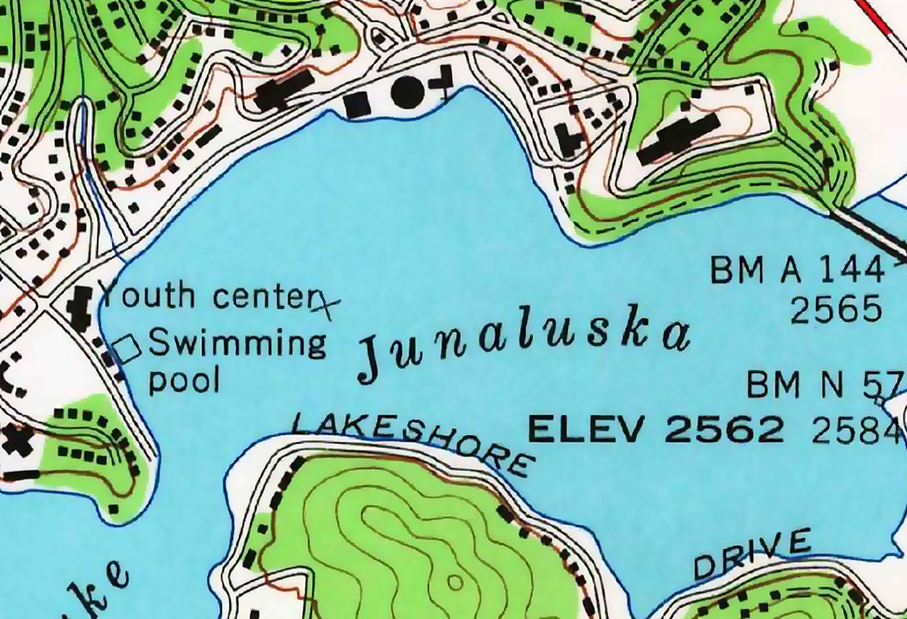 1967 Map of Lake Junaluska North Carolina Etsy Hong Kong