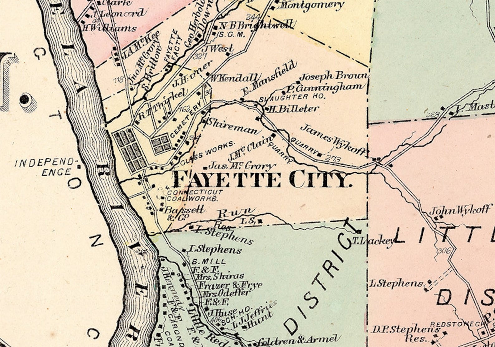 1872 Map of Washington Township Fayette County PA Fayette City Etsy