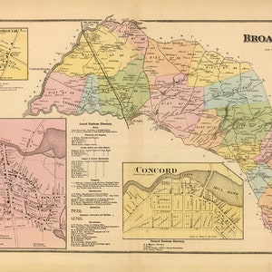 1868 Map of Broad Creek Sussex County Delaware
