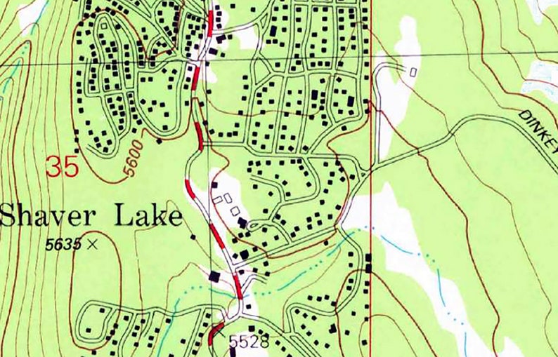 1982 Map of Shaver Lake California Etsy