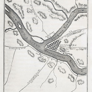 1812 Map of Pittsburg Pennsylvania by John Melish