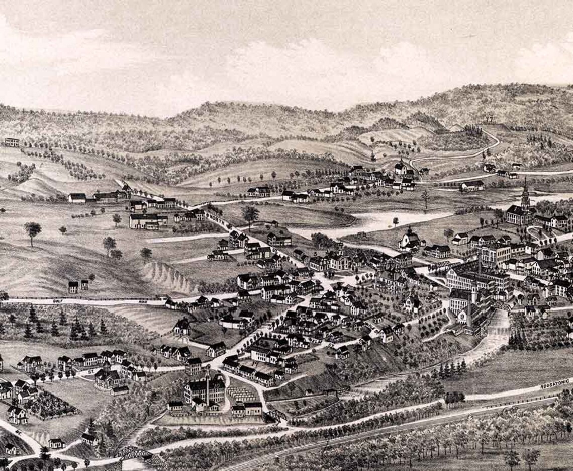 1884 Panoramic Map of Dalton Massachusetts Etsy