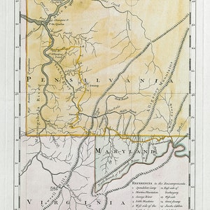1755 Map of Western PA Virginia and Maryland