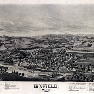 1896 Panoramakarte von Dixfield Maine