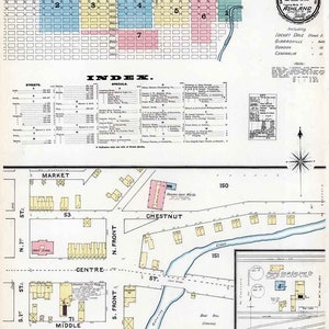 Carte Sanborn 1891 du comté d'Ashland Schuylkill en Pennsylvanie