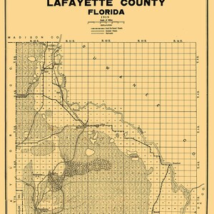 1919 Map of Lafayette County Florida