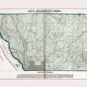 1872 Map of Ellington Township Adams County Illinois