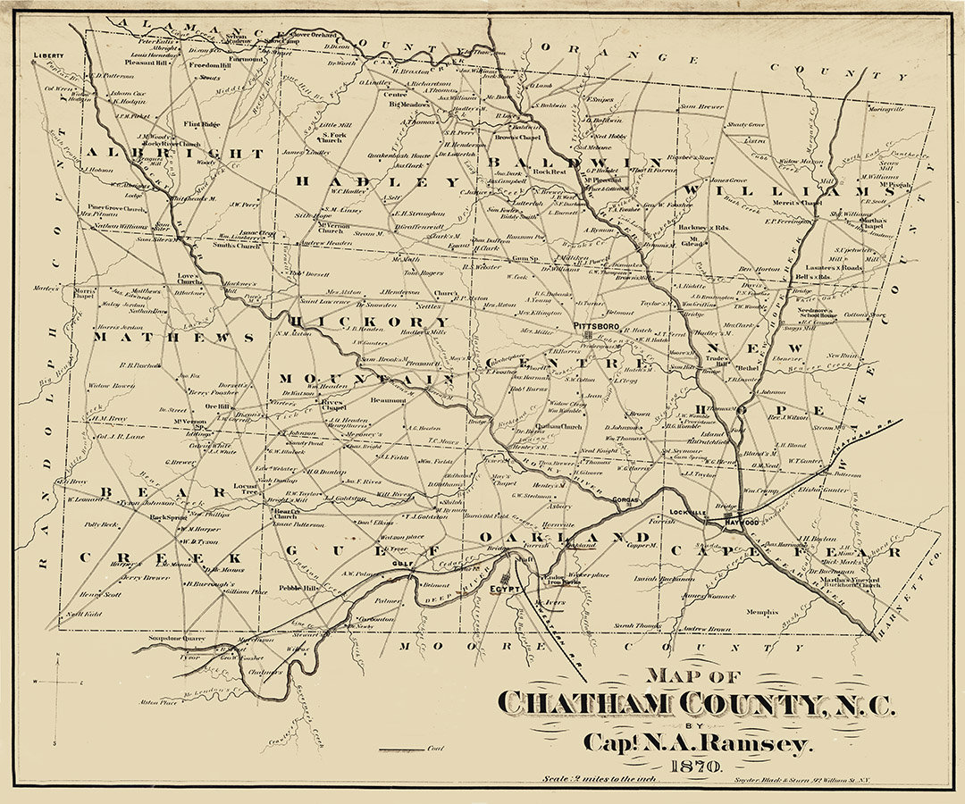 1870 Karte von Chatham County North Carolina  Etsy