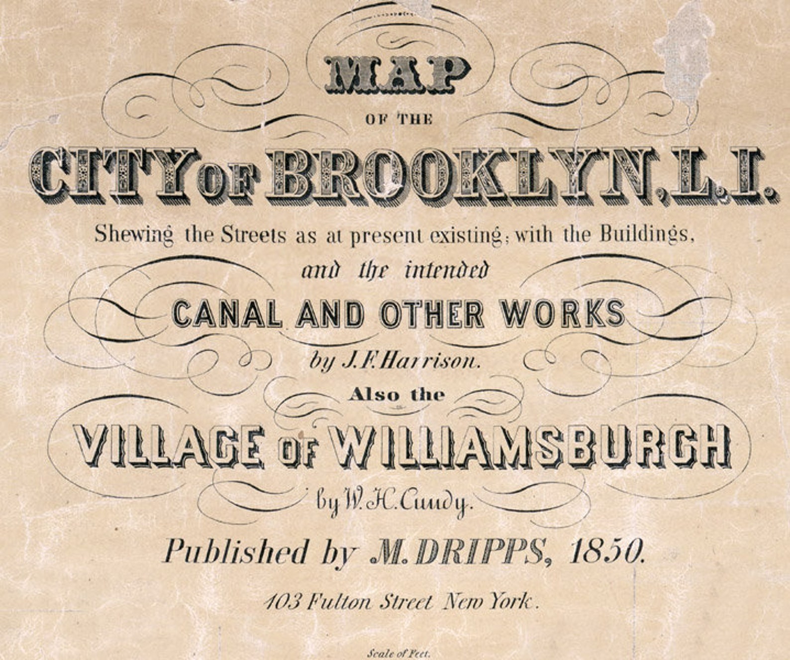 1850 Map of Brooklyn New York - Etsy