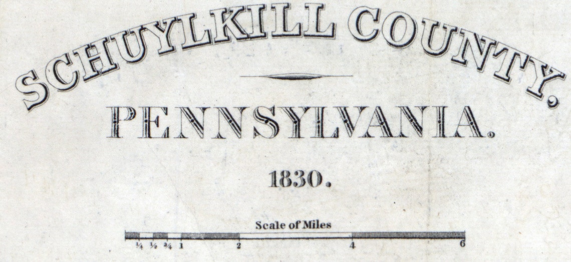 1830 Map of Schuylkill County Pennsylvania Etsy
