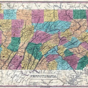 1829 Map of Pennsylvania