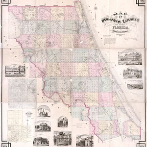 1883 Map of Volusia County Florida