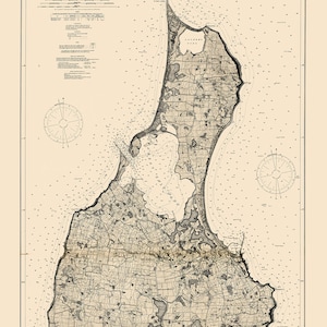 1904- Landkarte von Block Island Rhode Island