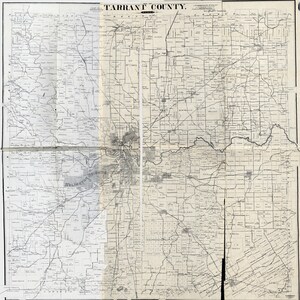 1892-Karte von Tarrant County Texas Fort Worth