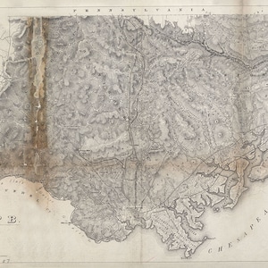 1839 Carte de Baltimore et du comté de Harford, Maryland