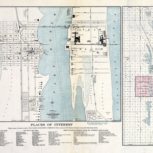 1907 Map of West Palm Beach Lake Worth and Palm Beach Florida